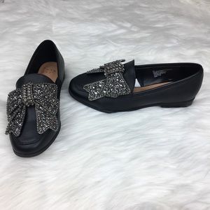A New Day Black Loafers with decorative bow
